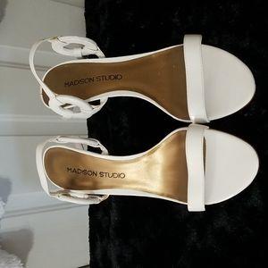 White Madison Studio Heels. Size 9.